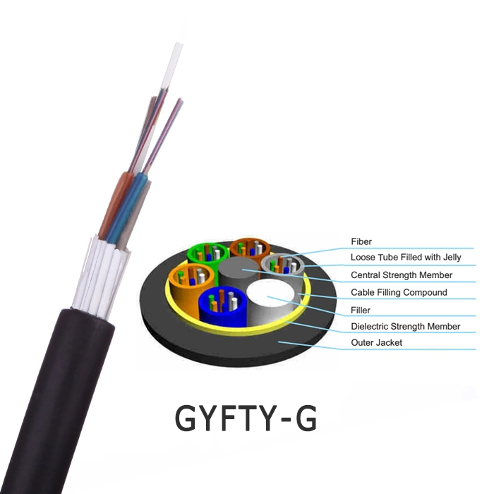 Stranded Loose Tube 24 Core 48 Core Single Mode Optical Fiber Cable GYFTY Aerial or Duct