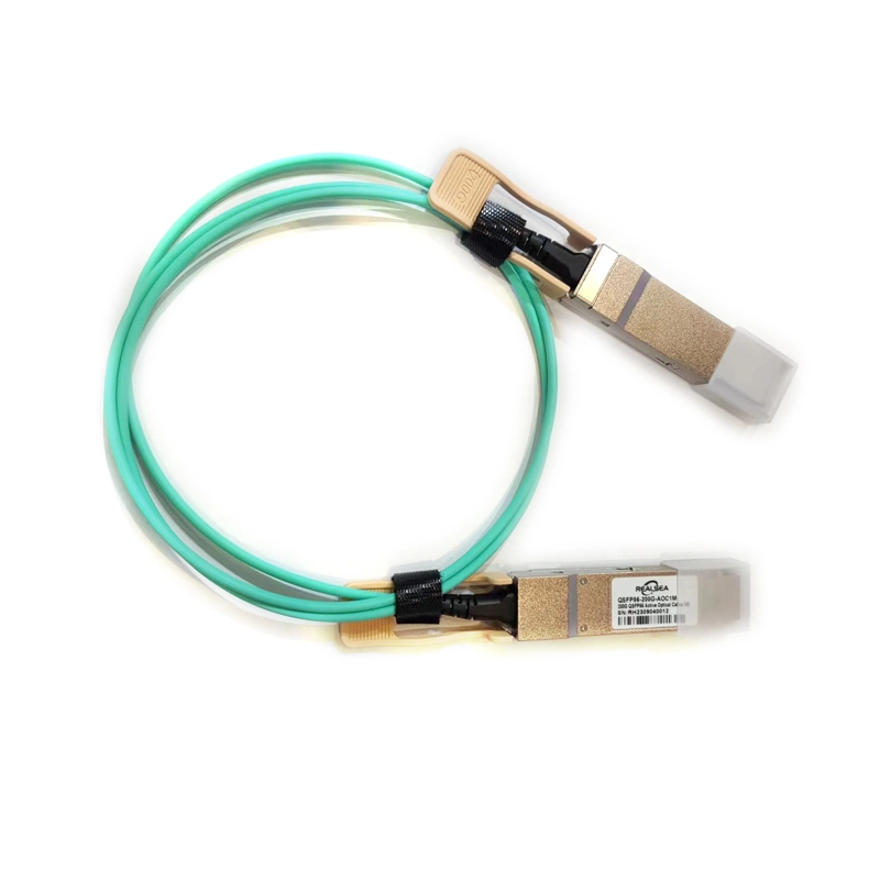 High Quality Speed 200g Fiber Cable Aoc 1m Cable Qsfp56 to Qsfp56 Aoc Active Optical Cable Ethernet Cable High Speed Compatible with Huawei Ruijie H3c