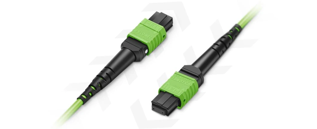 1m (3FT) MTP 12 Female to MTP 12 Female Om5 Multimode Elite Trunk Cable 12 Fiber Type B Plenum (OFNP) Lime Green