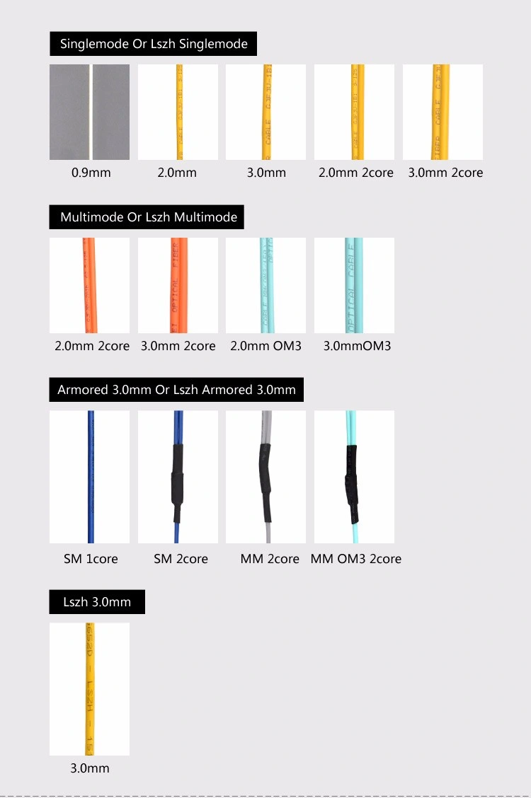 FC, St, Sc, LC, Mu, MPO, E2000, MT-RJ, SMA Connector and Single-Mode Fiber and Multi--Mode Fiber Type Patch Cord