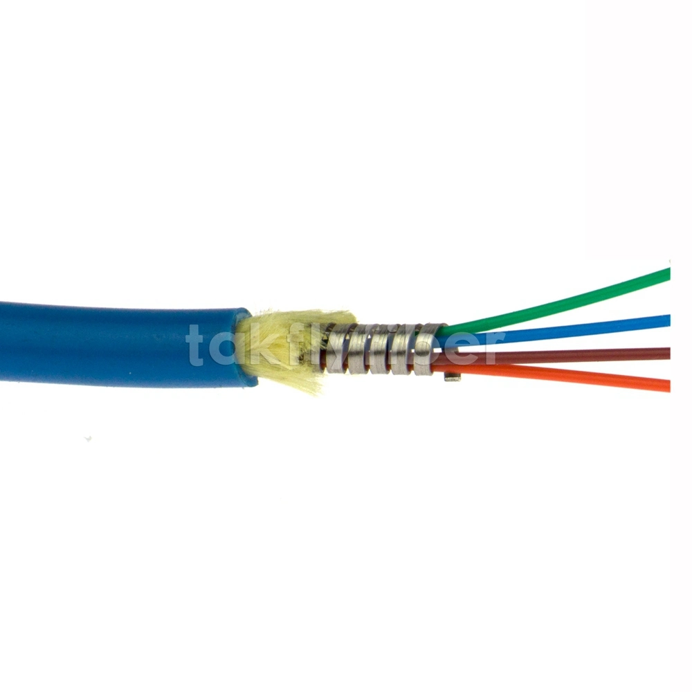 FTTH Indoor Single Core LSZH Armored Fiber Optic Cable
