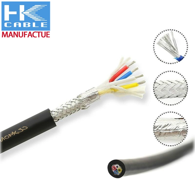 20 22 24 26 AWG 2 Cores Multi Mode Fiber Optic Orange PVC Jacket Al Foil Shielded Braided Wire Microphone Cable
