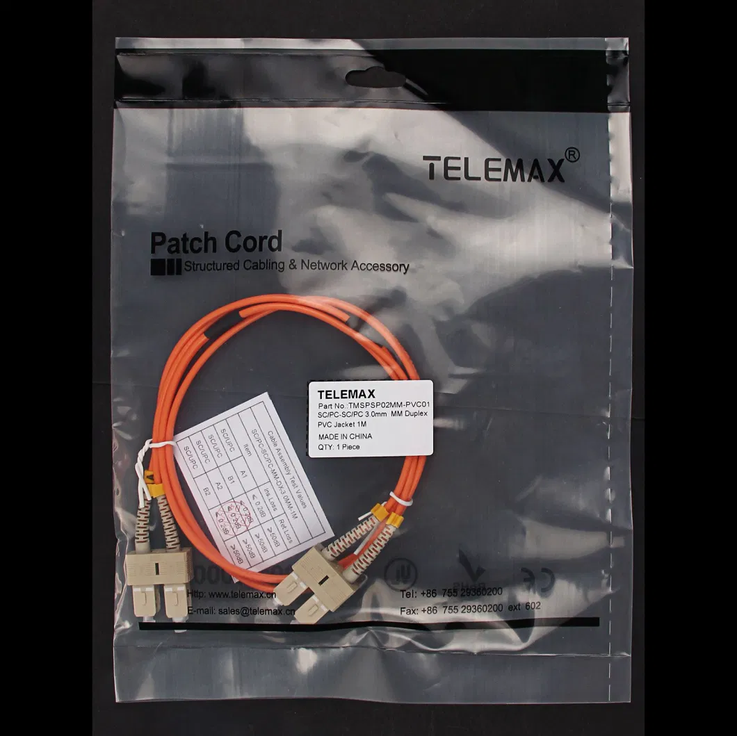 Telemax LC APC to LC APC Duplex Om5 Multimode LSZH 2.0 3.0mm Fiber Optic Patch Cord