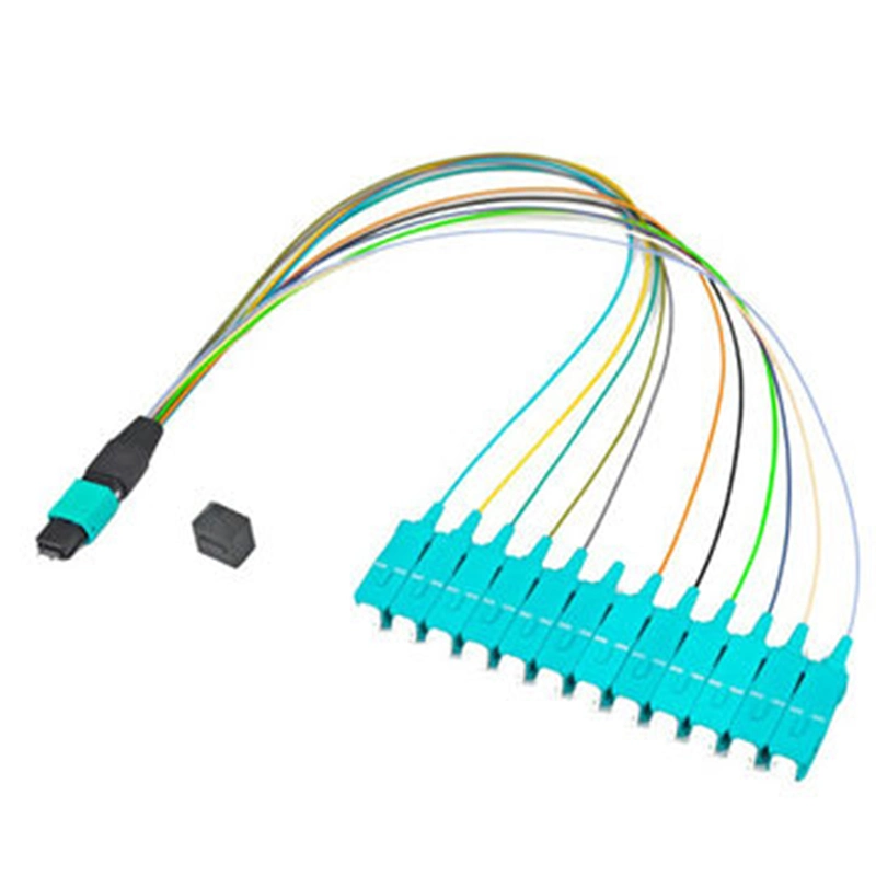 Single Mode OS2 0.9mm MPO MTP to LC Sc Fiber Optic Breakout Fanout Distribution Cable