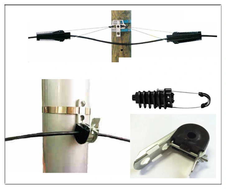Non Metal Kevlar Yarn Strength Member ADSS Single / Multi Mode Double Jacket Jacket Aerial Fiber Optic Cable