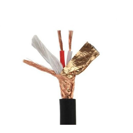 20 22 24 26 AWG 2 Cores Multi Mode Fiber Optic Orange PVC Jacket Al Foil Shielded Braided Wire Microphone Cable