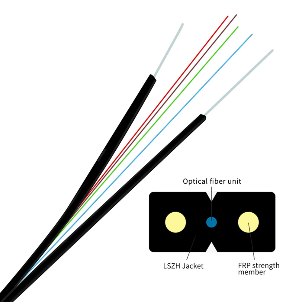 Fiber Optic Cable Single Mode G657A2 FTTH Drop Cable Flat Drop Cable