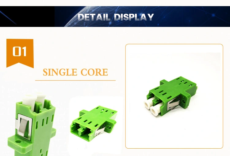 LC/APC Single Mode Duplex Optical Fiber Adapter Coupler Coupling Optic Adapter Connector with Flange