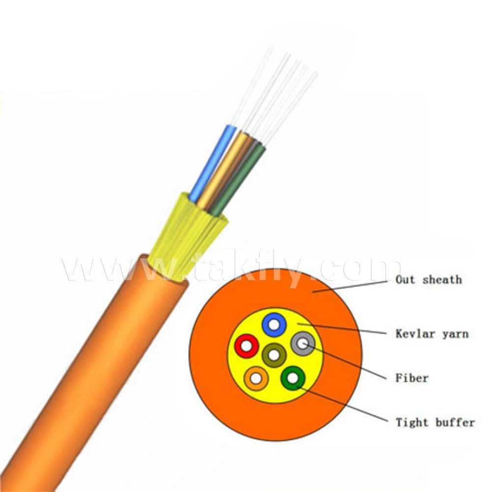 6 Core Singlemode GJFJV Gjpfjh Unitized Tight-Buffered Indoor Distribution Fo Cable