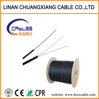 1/2-adriges FTTH-Kabel mit selbsttragender Abtropfleitung und Bügel, optische Faser