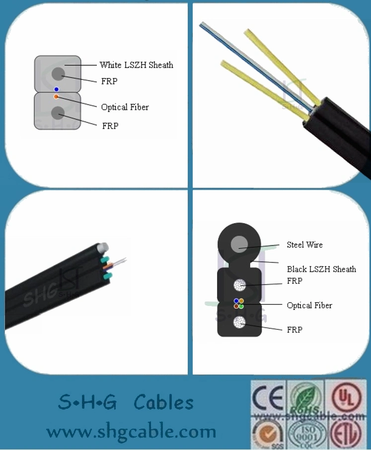 Hot Sale Low Cost Factory Price 1/2/4 Cores Fibers Drop Fiber Optic FTTH Cable