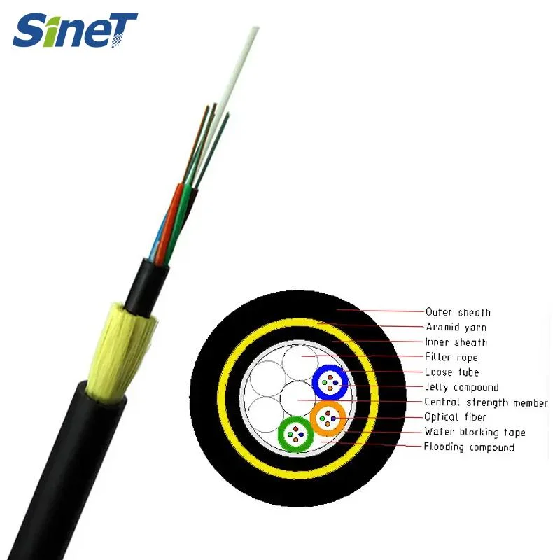ADSS Aerial 24 Core Sm G652D Single-Sheath All-Dielectric Fiber Optic Cable