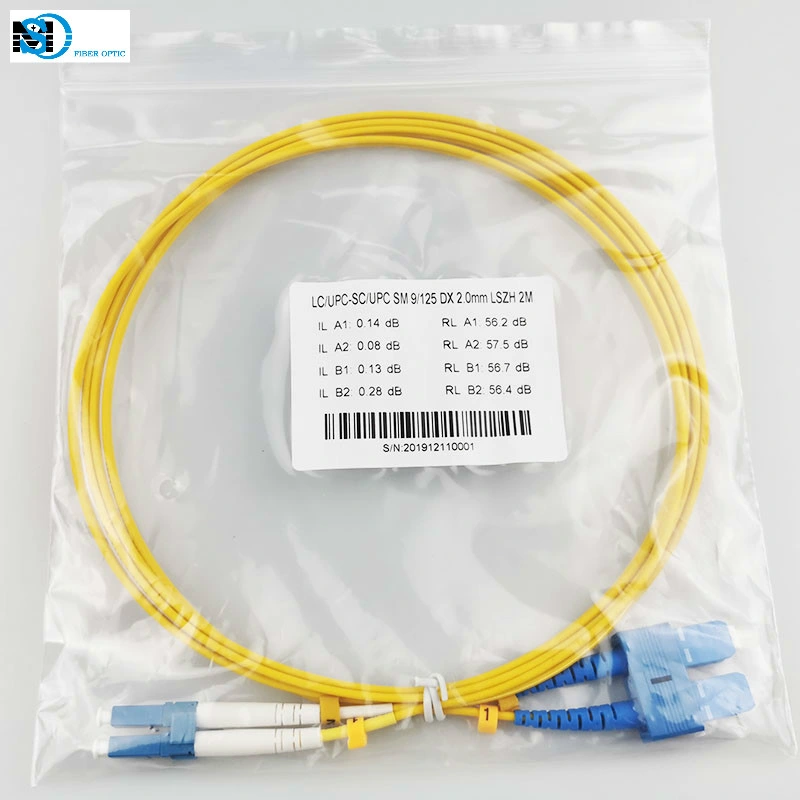 Single Mode Duplex Fiber Optic Patch Cable with LC Sc Connector