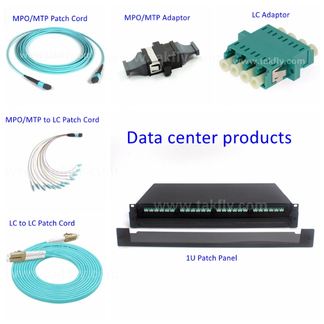 Aqua MPO Fiber Patch Cord Multimode mm 3mm Data Center MPO MTP Cable
