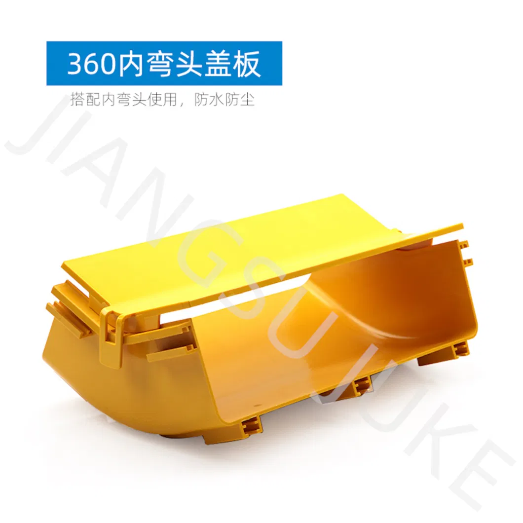 Orange / 120mm, 240mm, 360mm Channel Cable Tray Yellow PVC Fiber Runner