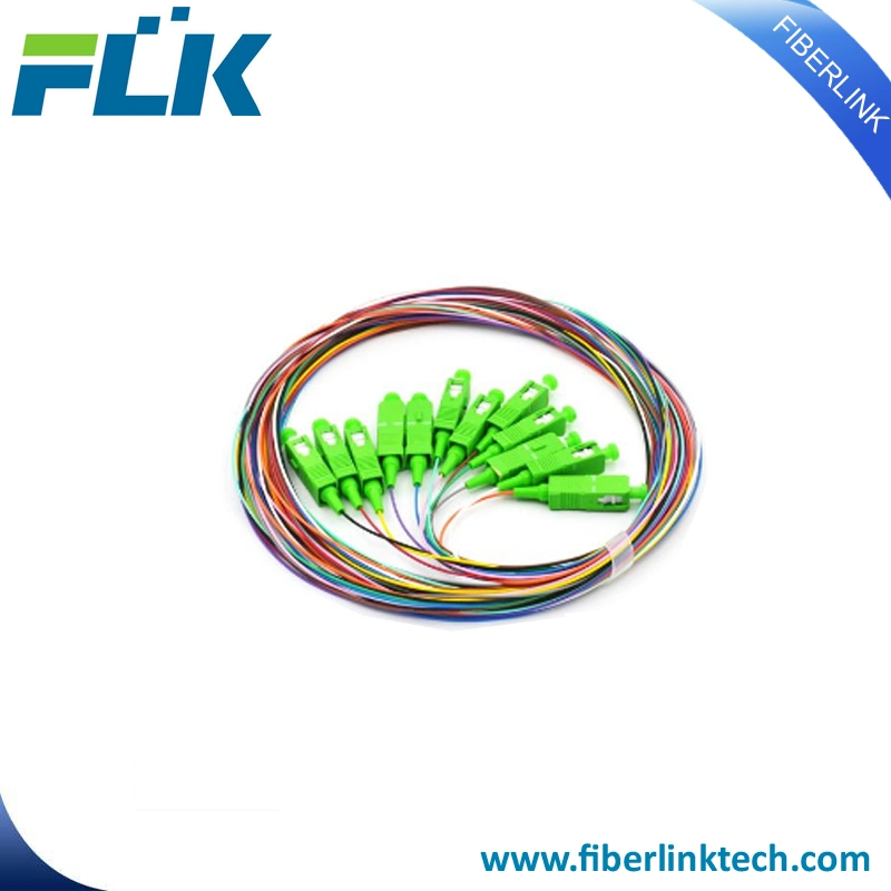 12 Colors Multi-Cores Singlemode/Multimode Sc/LC/FC/St/MTRJ/E2000 Upc/APC/0.9/2.0/3.0mm Fiber Optic Fan-out Pigtails