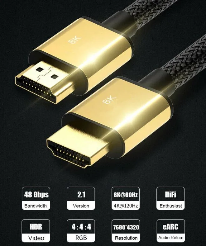 Active Optical Fiber HDMI Cable Support 8K@60Hz for HDTV