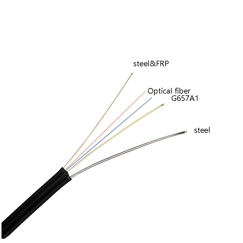 Professional Single Mode GJYXCH Fiber Optic Cable with Strength Member 80m 100m 120m