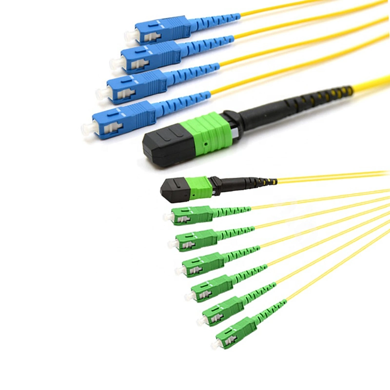 Om4 Multimode MPO-MPO Trunk Fiber Patch Cords 12 Strands Female/Female Type B, 1m, Indoor Optical Fiber Cable Compatible