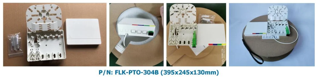 Indoor or Outdoor Use 4 Ports Fiber Optic Pre-Terminated Wall Outlet with Drop Cable