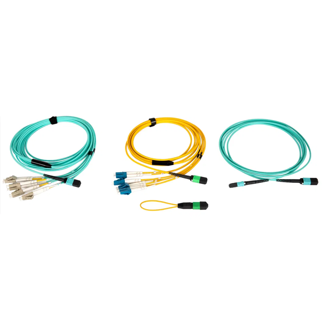 Breakout MPO to LC, MTP/MPO Qsfp to 4/6 Om3 Duplex LC Breakout Fiber Optic Cable