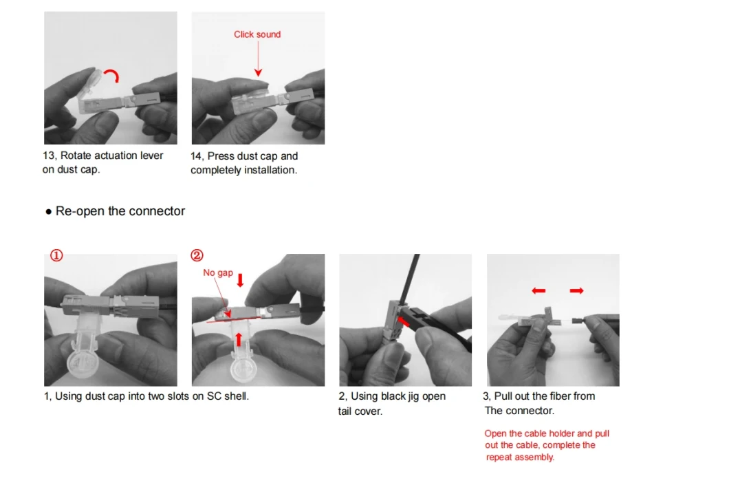 FTTH Sc/APC Upc on-Site Quick Connector Fast Installation Fiber Optic Fast Connector