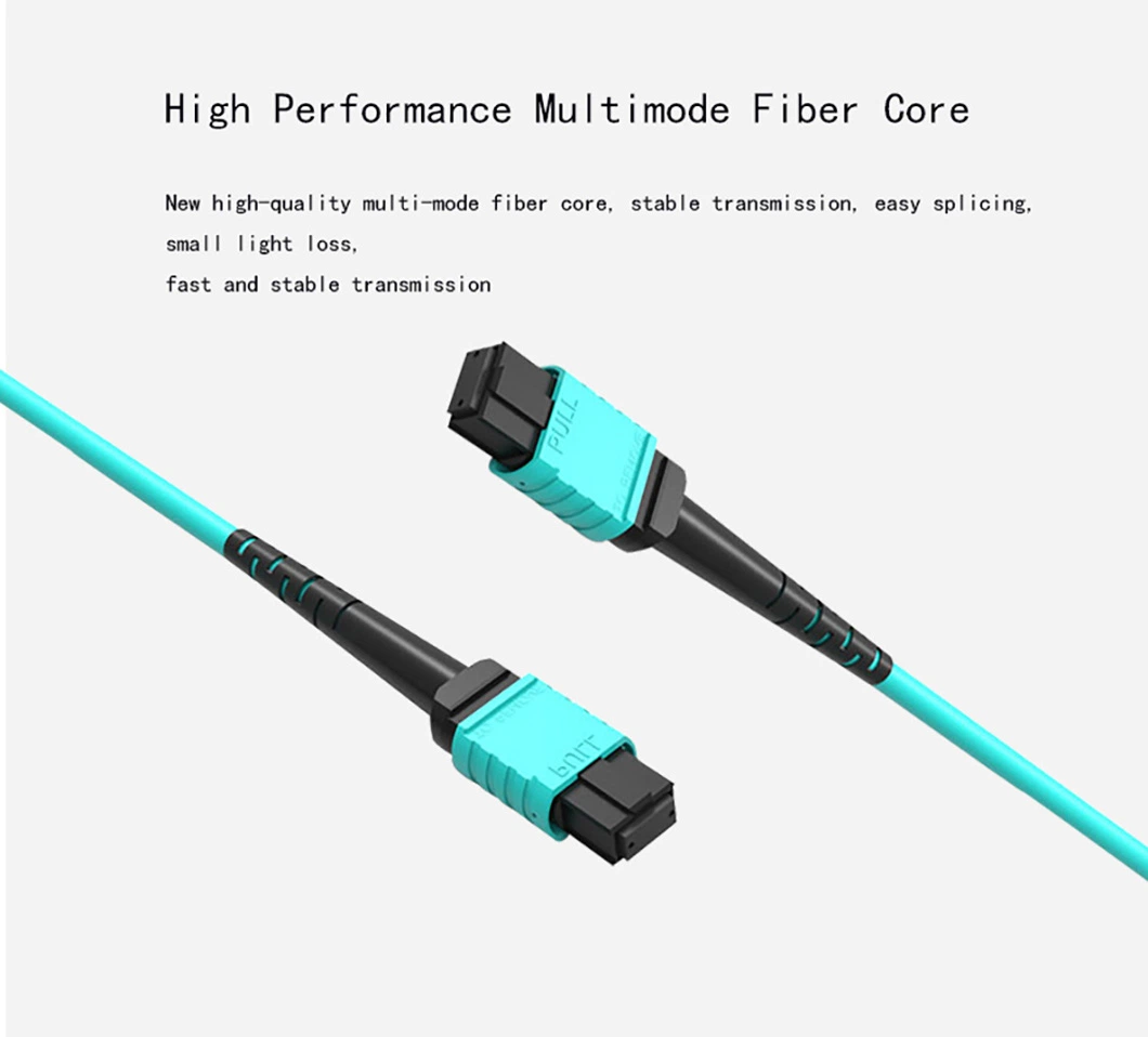 3.0mm or Customizable Cable Dimension MPO or MTP Fiber Optic Patch Cable for Multicore Count and High Density Cassette Connection