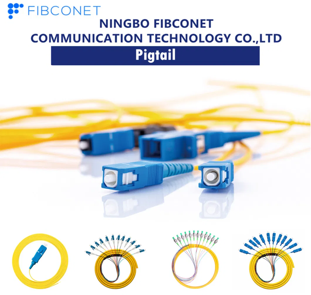FTTH 0.9/2.0/3.0mm Fiber Optic Sc APC Single Mode Ethernet Pigtail
