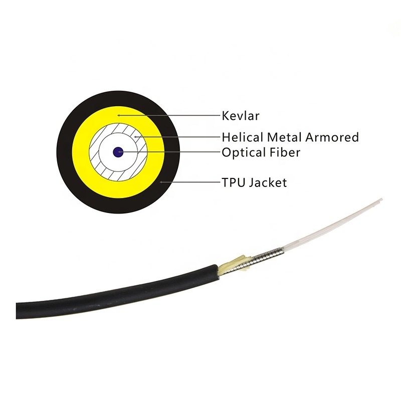 Round Type Armored 1 Core Micro Mini Fiber Optic Cable