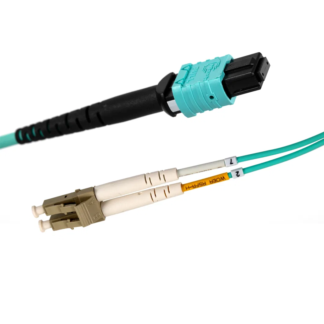 Breakout MPO to LC, MTP/MPO Qsfp to 4/6 Om3 Duplex LC Breakout Fiber Optic Cable