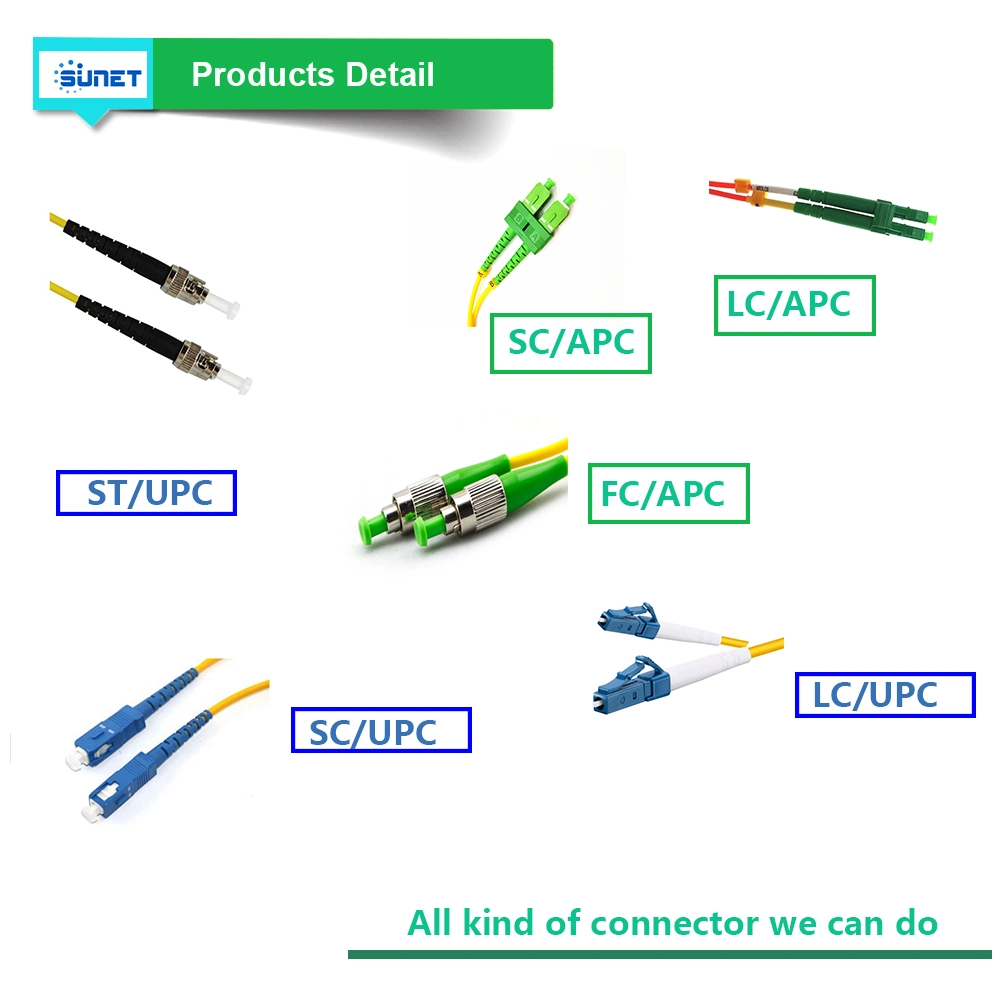 Single Mode Fiber Optic Jumper Sc LC FC St Connector, Simplex &amp; Duplex