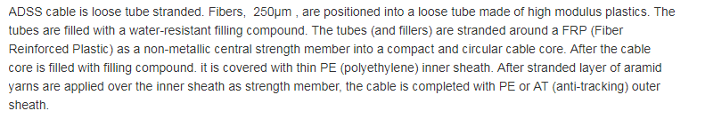 100/120m Span 4 6 8 12 24 48 72 96 Hilos/Core/F/Fo Fiber Optic Cable Manufacturers, Duct Signal Armored Fibra Optica ADSS Cable