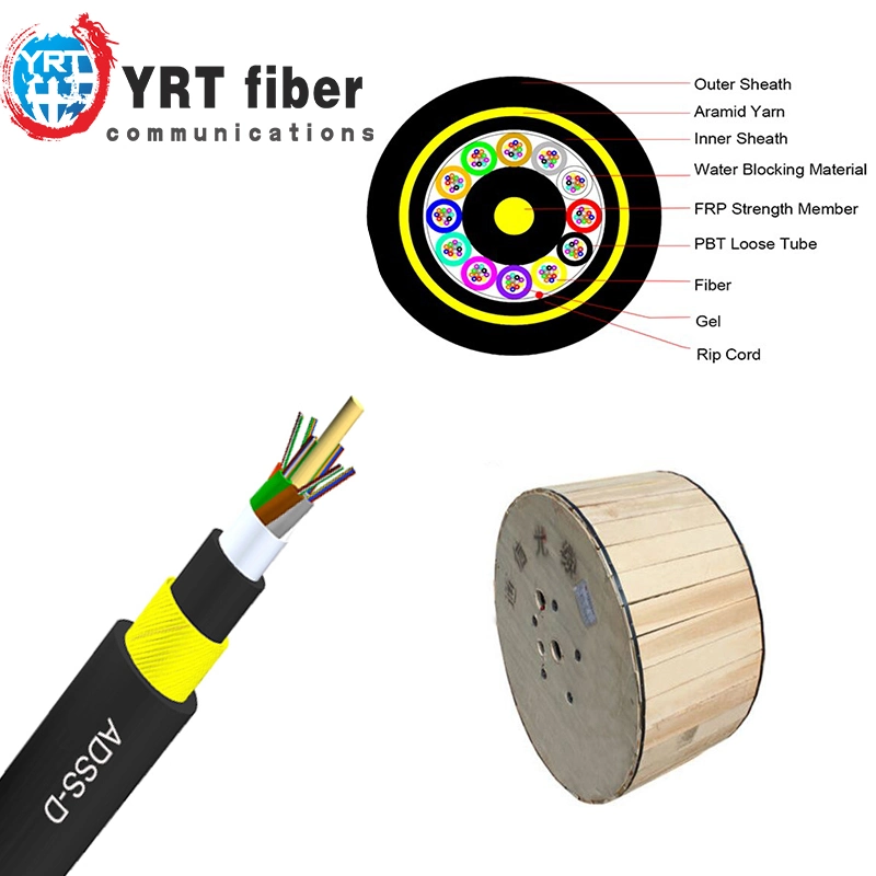 ADSS Optic Self-Supporting Fiber Aerial Cable Fire Retardant Armored Optical