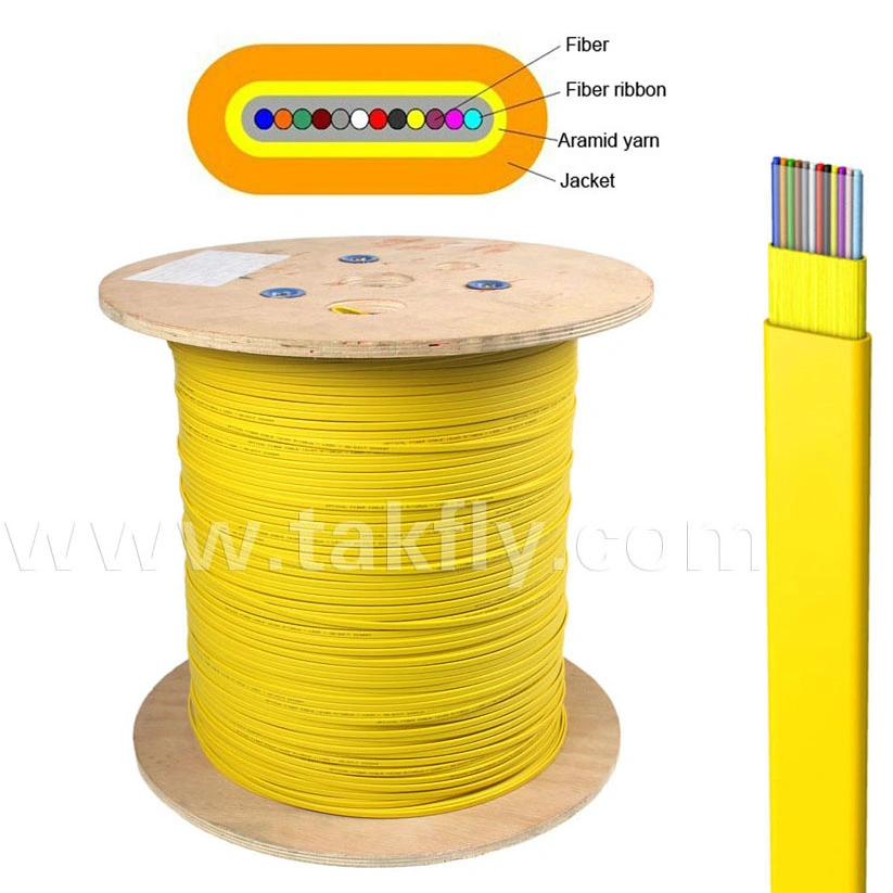 12 Cores Singlemode Indoor Fiber Optic Flat Ribbon Cable