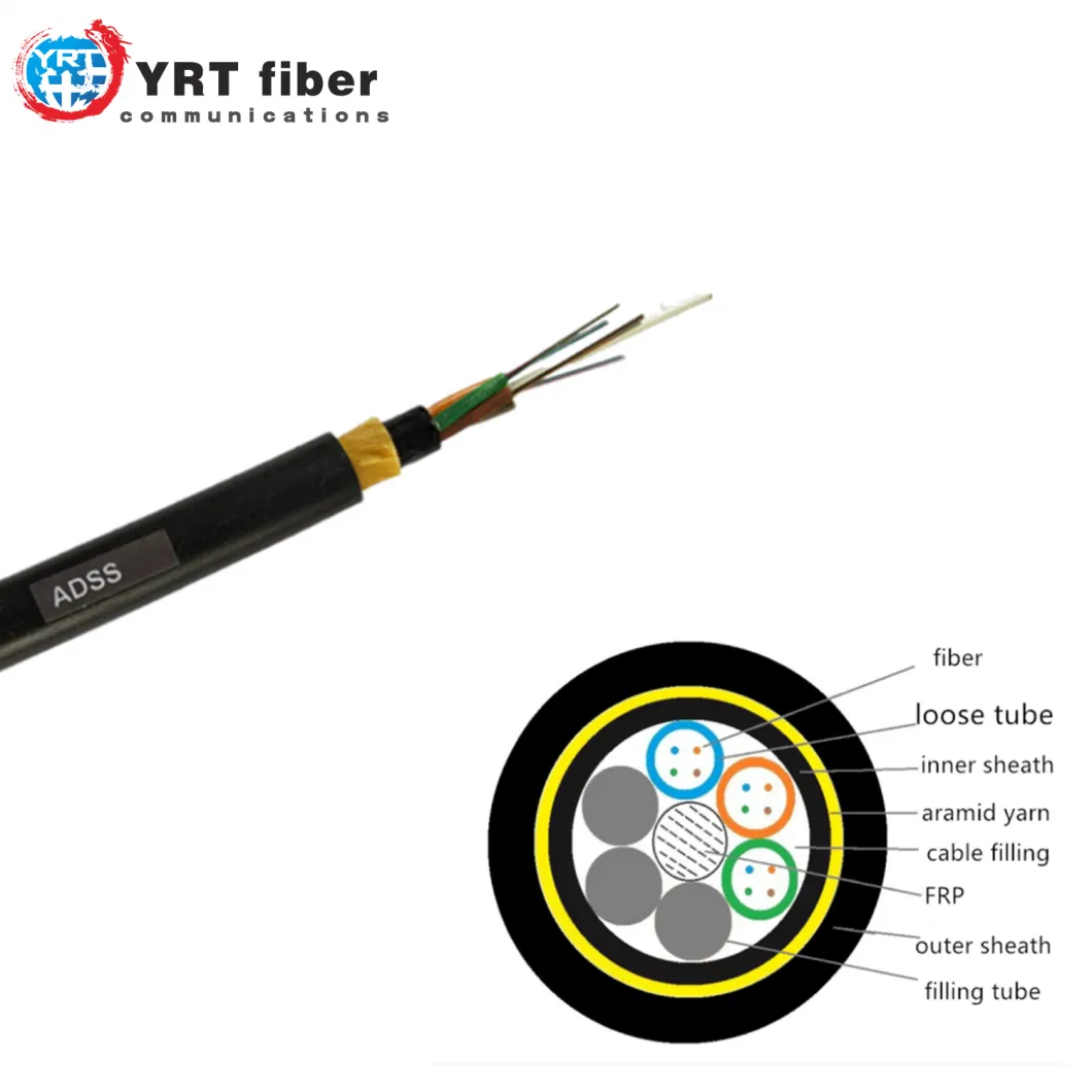 Outdoor a Erial Fiber Optic Cable Self-Supporting ADSS Sm Optical Fiber