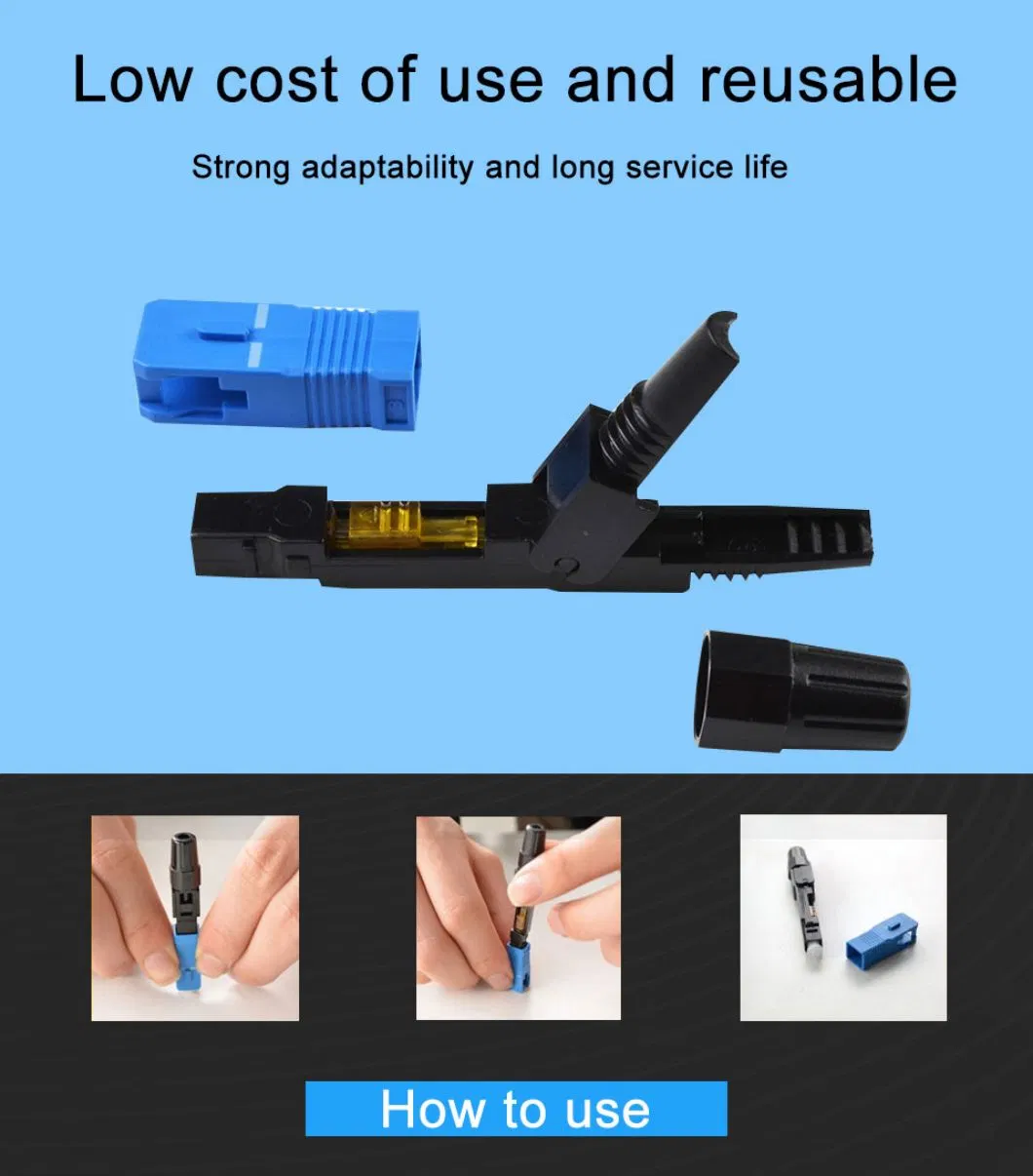 Sc Upc Fiber Optic Fast Connector Single Mode Quick Connector