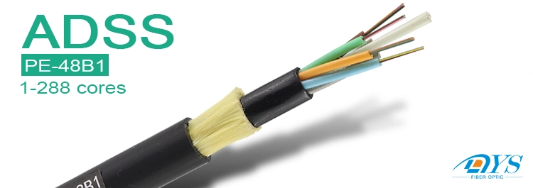 2 4 8 12 24 48 72 96 Core Outdoor ADSS Cable Optic Price Air Blown Anti Rodent Optical Fiber Production Line Fo Cable