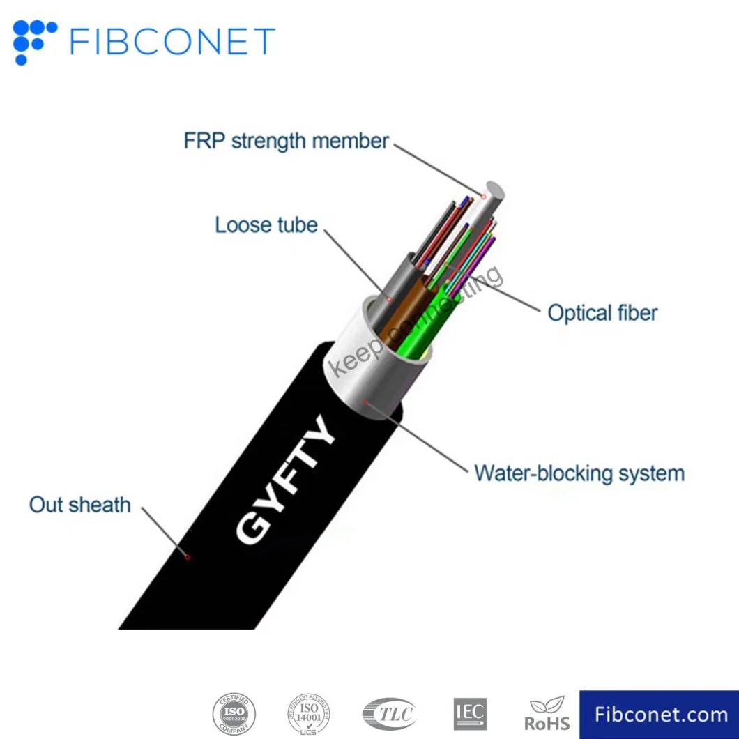 Fiberlink Aerial Anti-Rodent Drop Cable - G657A/G652D Singlemode Optical Armored Cable - 1-4 Cores - Bow Type Tight Buffer - Gjyxch Mode