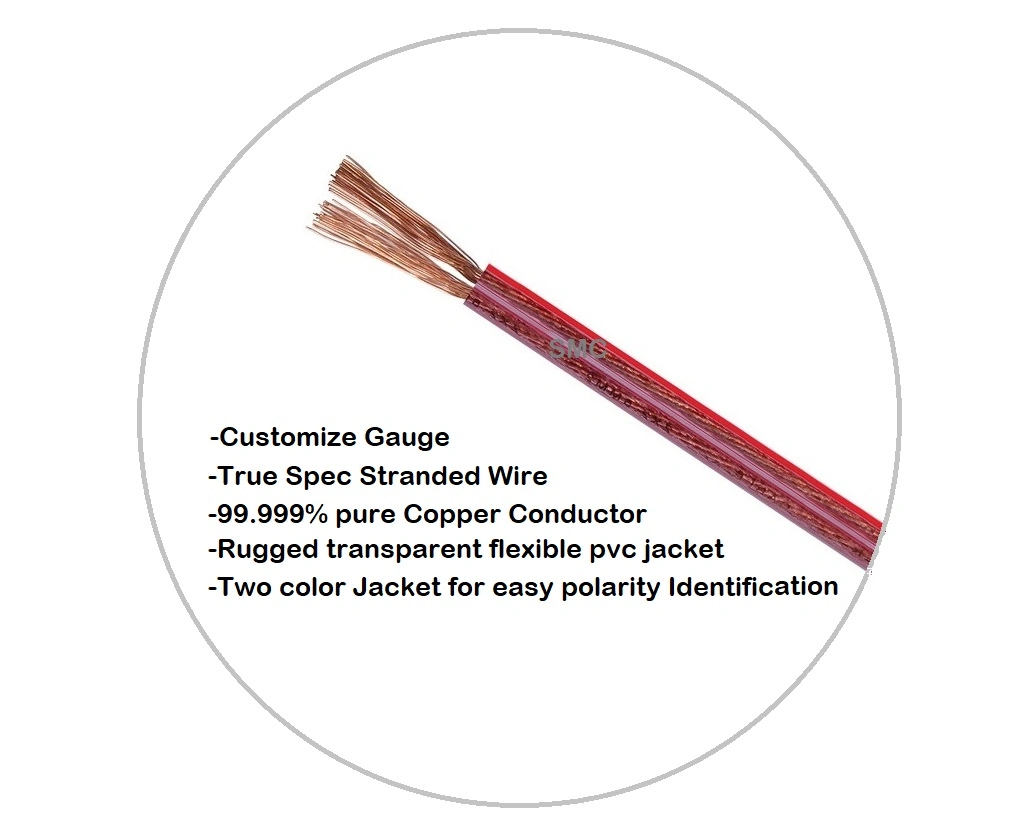 Silver Red and Black Speaker Wire OFC Audio Speaker Cable