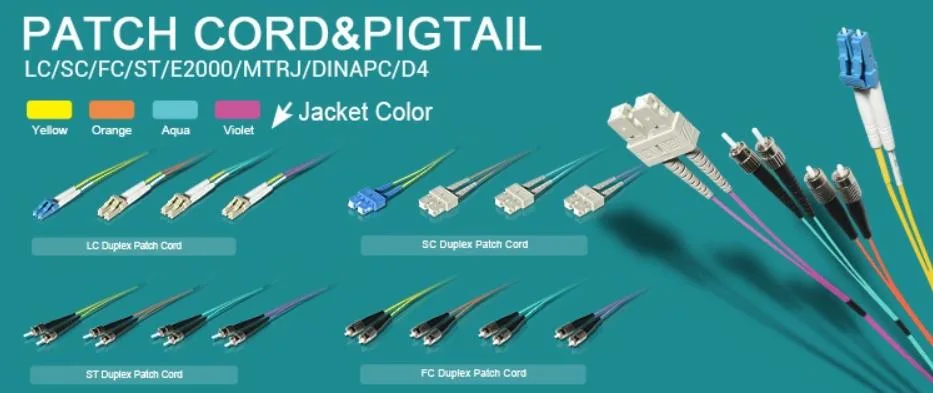 Fiber Optic Equipment Sc LC St FC Fiber Optic Patch Cord Fiber Patchcord Jumper Cable