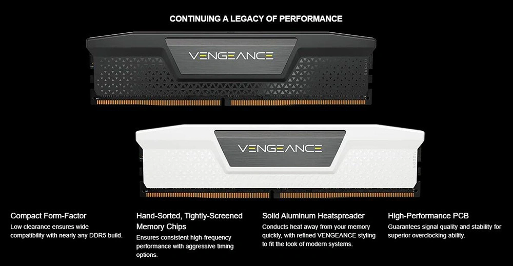 Corsair Vengeance 32GB (2 X 16GB) 288-Pin PC RAM DDR5 5200 (PC5 41600) Intel Xmp 3.0 Desktop Memory