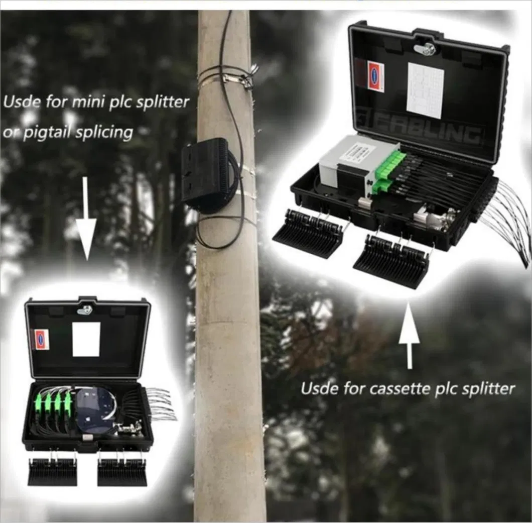 Gcabling FTTH Fiber Optic Box Wall Mount Distribution Box Price Outdoor Fiber Splice Box on Pole Wall Mount Fiber Termination Box for Fiber Optic Cable Use