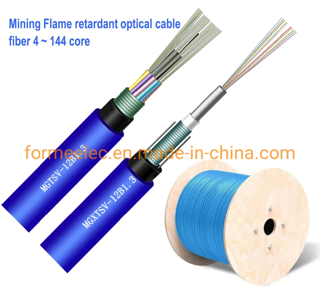 Central Tube 12 Core Mining Optical Cable Mgxtsv Flame Retardant Optical Fiber