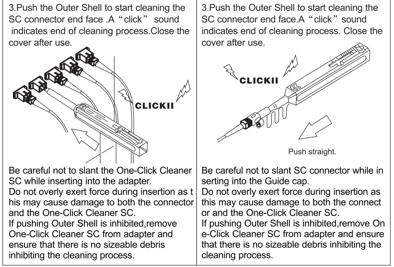 SC/LC/ST/FC/Mu Fiber Optic Cleaner 1.25mm/2.5mm