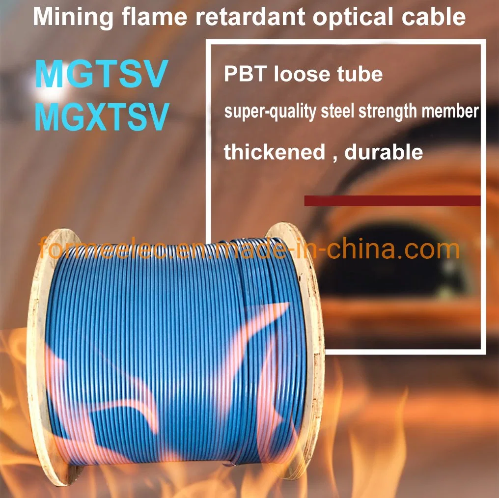 Central Tube 12 Core Mining Optical Cable Mgxtsv Flame Retardant Optical Fiber