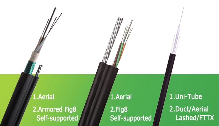 Outdoor FRP 8 Core Singlemode Fiber Cable Optic FTTH