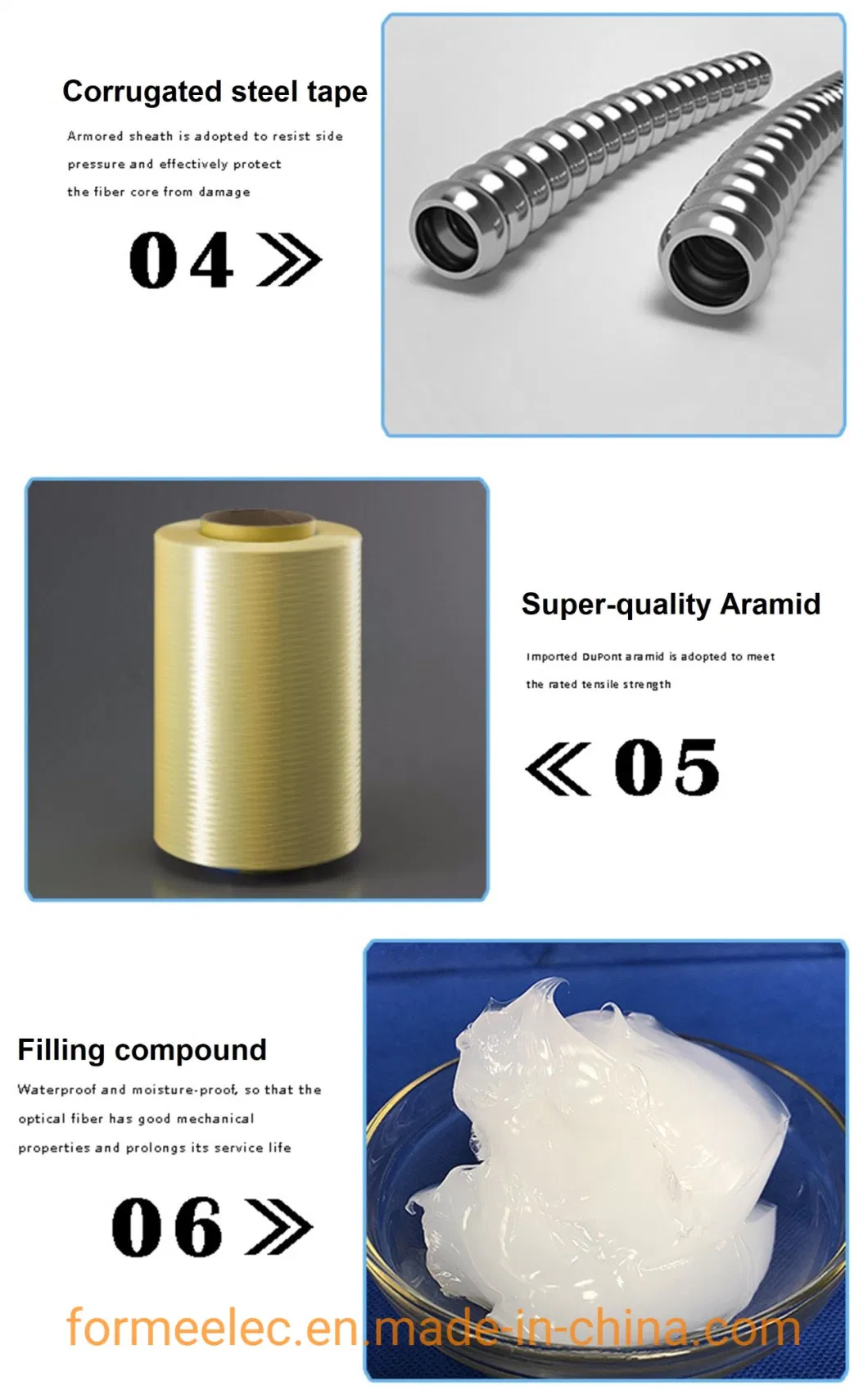 Stranded Double Armored Cable Single-Mode 48 60 96 144 288 Core Fiber Optic GYTA53 Buried Cable