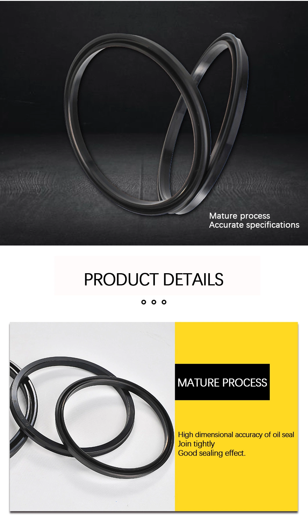 Machinery Black E4 NBR Pneumatic Piston Seal Rubber Ring Oil Seal for Cylinder Seal