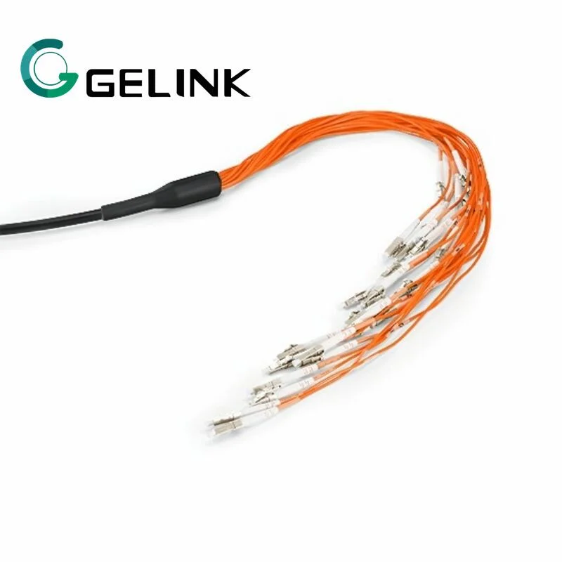 24fibers Breakout Cable LC/Upc to LC/Upc Om1/Om2/Om3/Om4 Indoor Fanout Fiber Optic Patch Cord