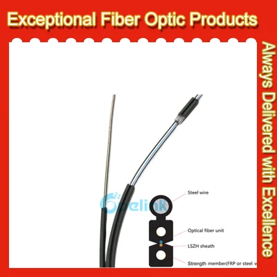 FTTH Cable de fibra óptica autoportante en forma de 8 Gjyxch, GJYXFCH de 1/2/4 núcleos.